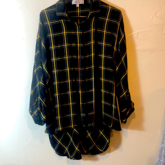 Philosophy Republic Clothing plaid high/lo flannel - Picture 1 of 5